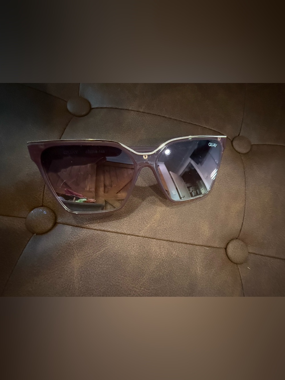 Quay Australia Purple Gradient Oversized Square Sunglasses